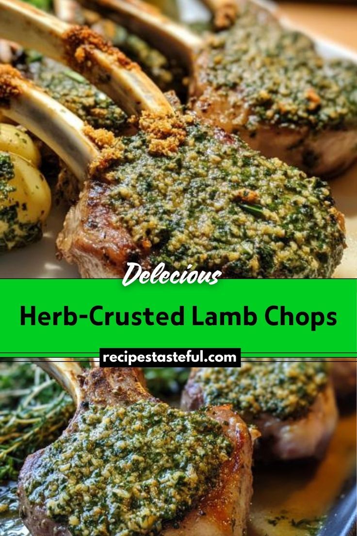 herb crusted lamb chops with garlic and herbs