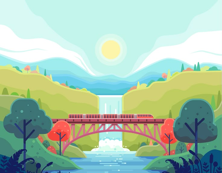 a bridge over a river with a train on it