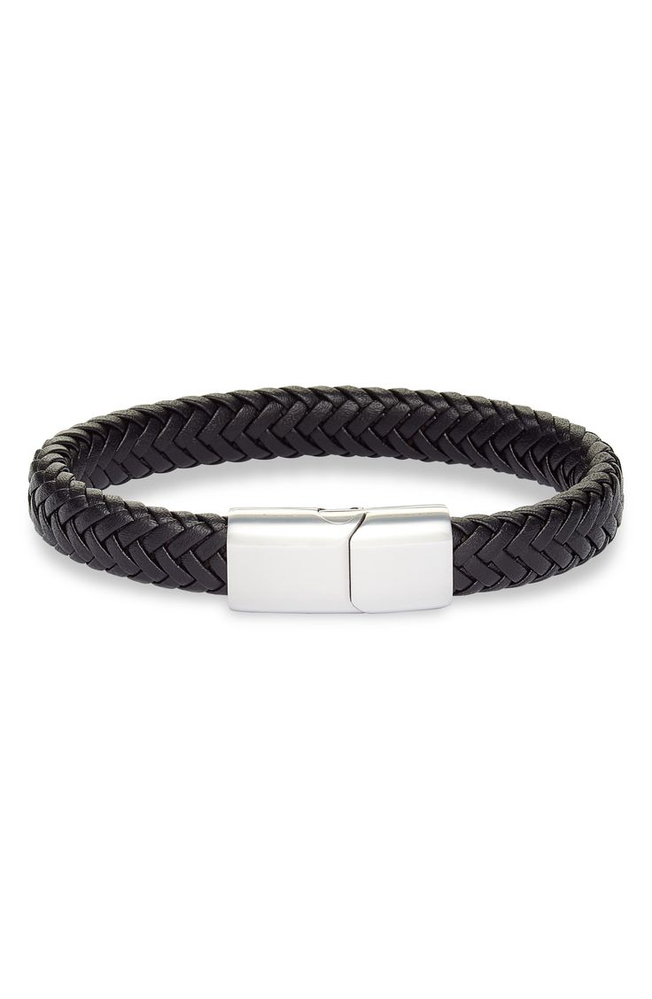 Nordstrom Men's Woven Leather Bracelet | Nordstrom Braid Bracelet, Men Bracelets, Man Weave, Mens Braids, Baby Bracelet, Bracelet Style, Braided Strap, Leather Wrap Bracelet, Mens Jewelry Bracelet