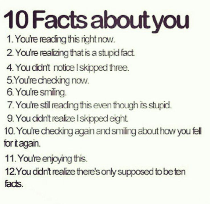 a poster with the words 10 fact about you