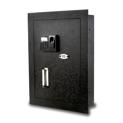 a black safe with the door open and keypads on it's side