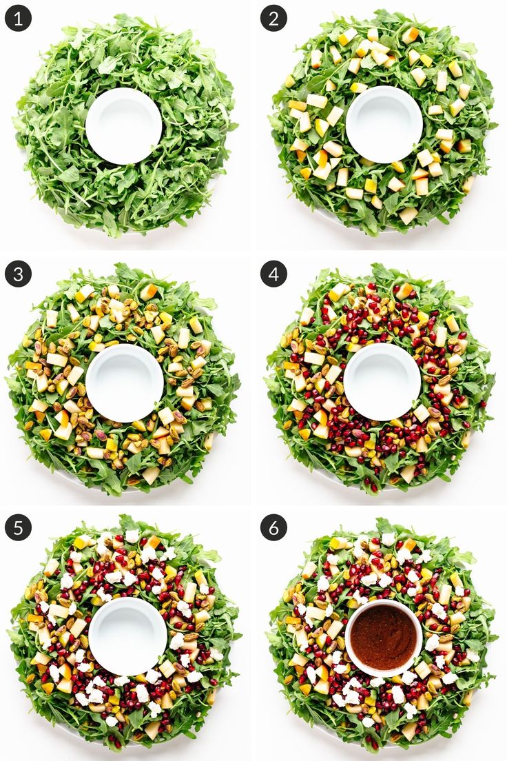 the steps to make a wreath made out of lettuce, corn and other vegetables