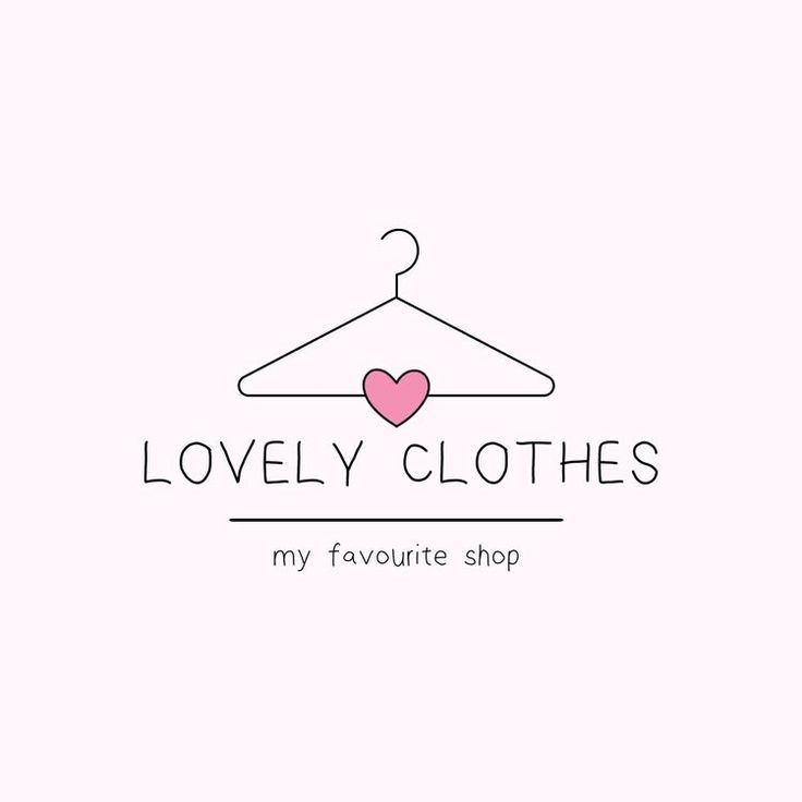 the logo for lovely clothes is shown on a hanger with a heart in it