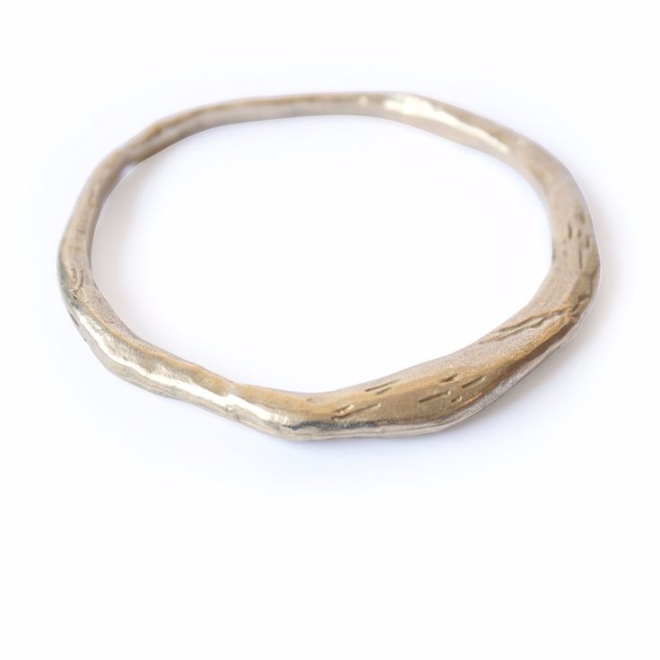 Organically shaped and textured bangle bracelet. One size fits most. Lost wax cast in brass or sterling silver. Lost Wax Casting Rings, Lost Wax Jewelry, Carving Jewelry, Hand Carved Jewelry, Winter Fragrance, Collection Ideas, Wax Carving, Casting Jewelry, Lost Wax Casting