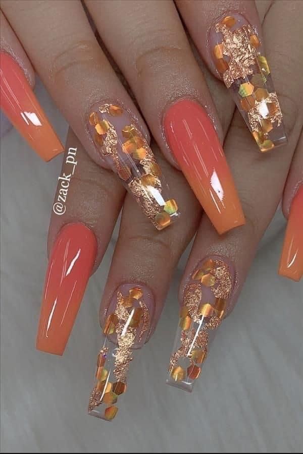 Uñas acrilicas 2021 New Nail Colors, Neon Nail Designs, Fall Nail Art Designs, Stylish Nails Designs, Nail Design Inspiration, Cute Acrylic Nail Designs, Fall Acrylic Nails, Pretty Nail Art Designs, Neon Nails