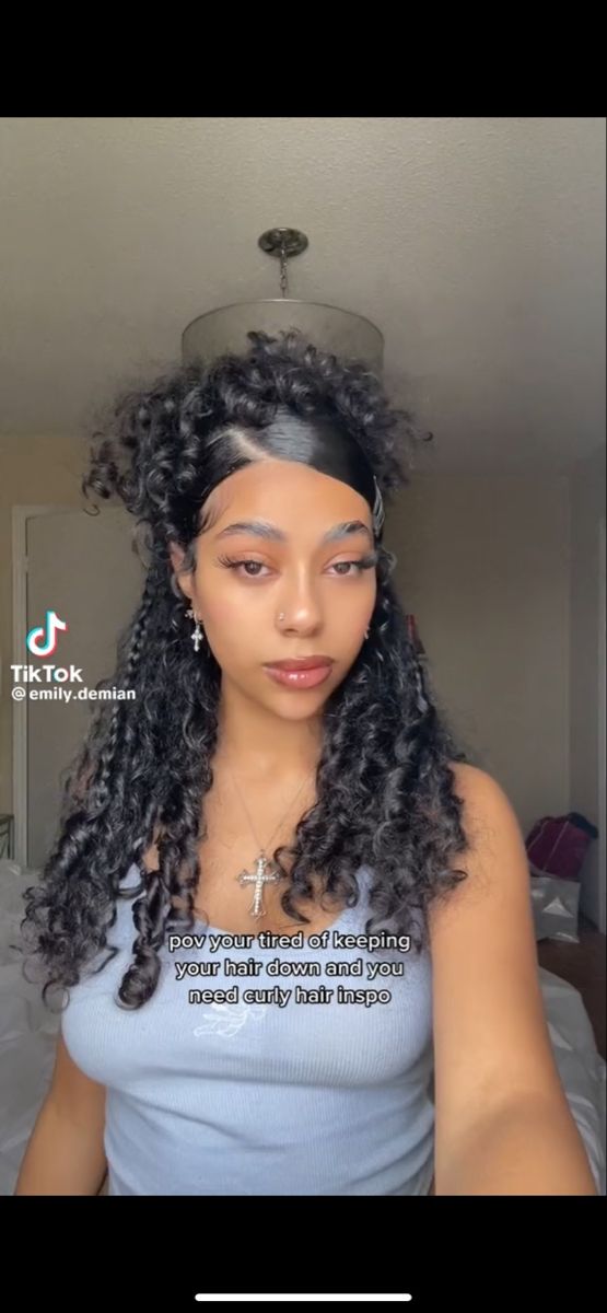 Half Pony Hairstyles Curly Hair, Side Part Half Up Half Down Hair Curly, Side Part Half Up Half Down, Half Up Half Down Side Part, Half Up Half Down Hair Curly, Side Part Half Up Half Down Hair, Half Up Half Down Curly Hairstyles, Amira Core, Curly Half Up Half Down Hairstyles