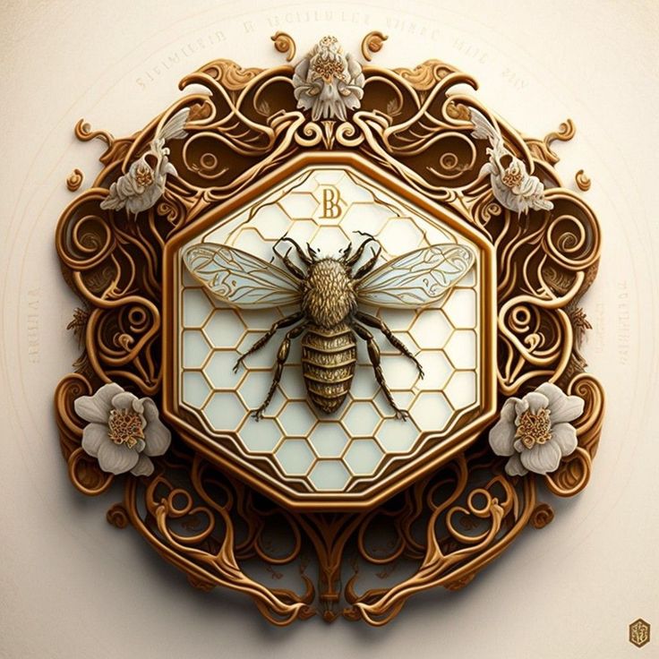 a decorative clock with a bee on it