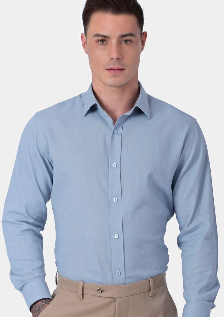 Delivered in as little as two weeks. Covered by our Free Remake Guarantee. Don’t forget Pants, Jackets, Ties & Squares. Fitted Linen Top For Business, Light Blue Business Tops For Summer, Fitted Linen Business Shirt, Elegant Blue Shirt With Relaxed Fit, Fitted Linen Shirt For Business Casual, Blue Linen Tops For Business Casual, Business Linen Tops With Spread Collar, Formal Blue Linen Top, Elegant Blue Relaxed Fit Shirt