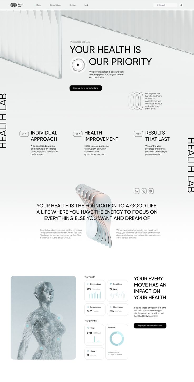 the website design for health and medical services