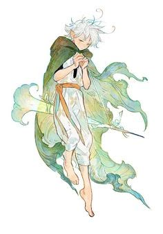 White Hair, Anime Character, Elf, Twitter, Green, Hair, Anime, White