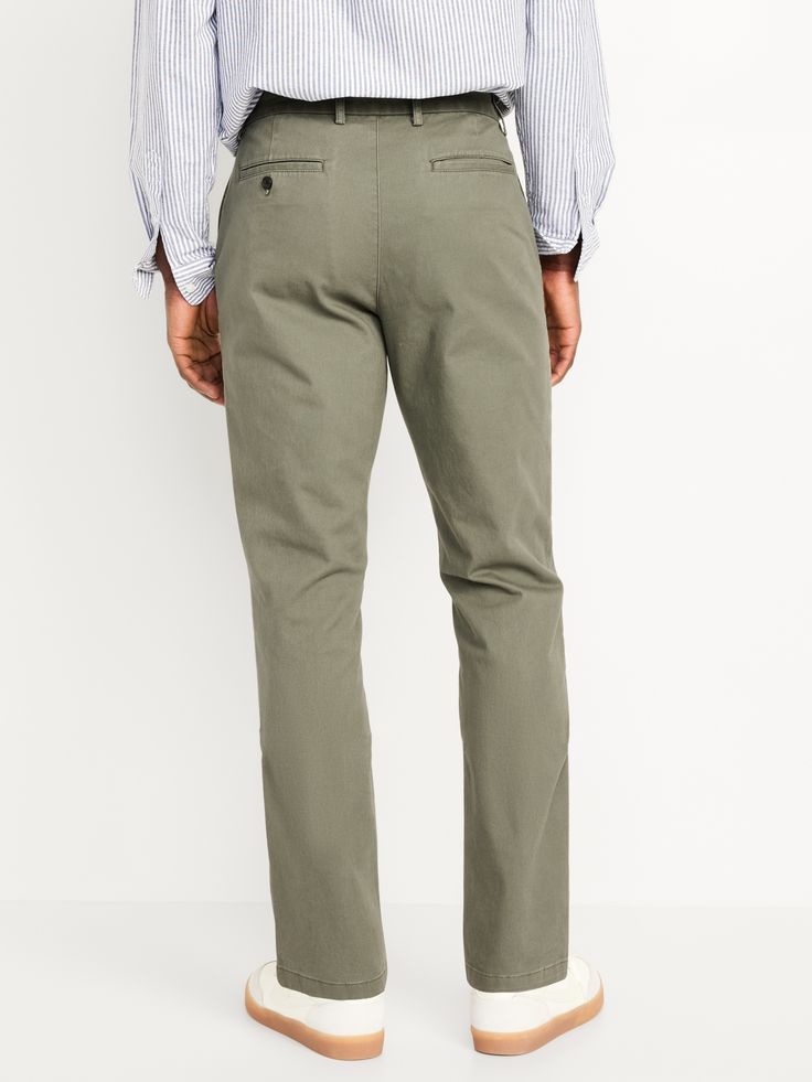 contoured waistband button closure belt loops zip fly hip pockets back welt pockets with button closure at left slim thigh and leg hits below ankle model is approx.  6'1" and wears size 32w x 32lmachine wash according to the care instruction label Chino Pants, Chinos Pants, Welt Pockets, Welt Pocket, Toddler Boys, Old Navy, Pants, Trousers