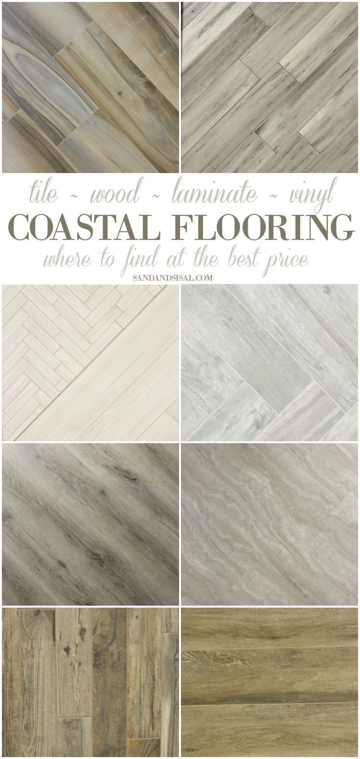 several different types of wood flooring with the words coastal flooring written in white