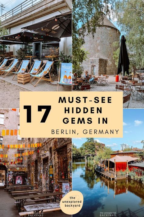 several different pictures with the words must see hidden gems in berlin, germany