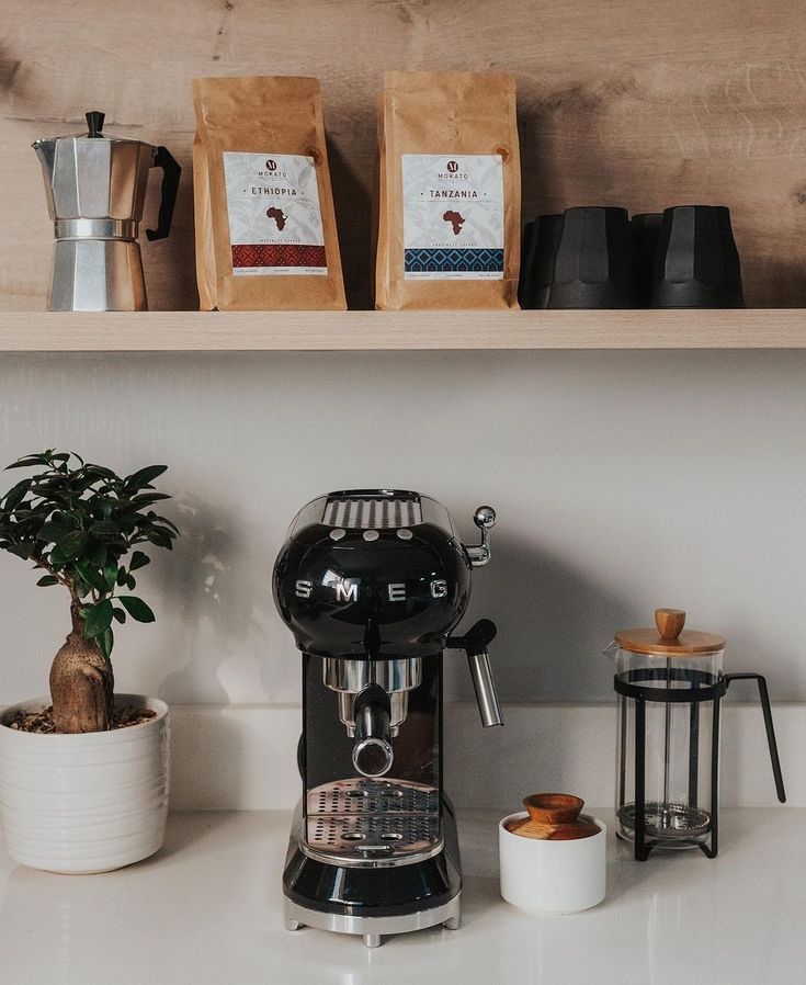 a coffee maker sitting on top of a counter