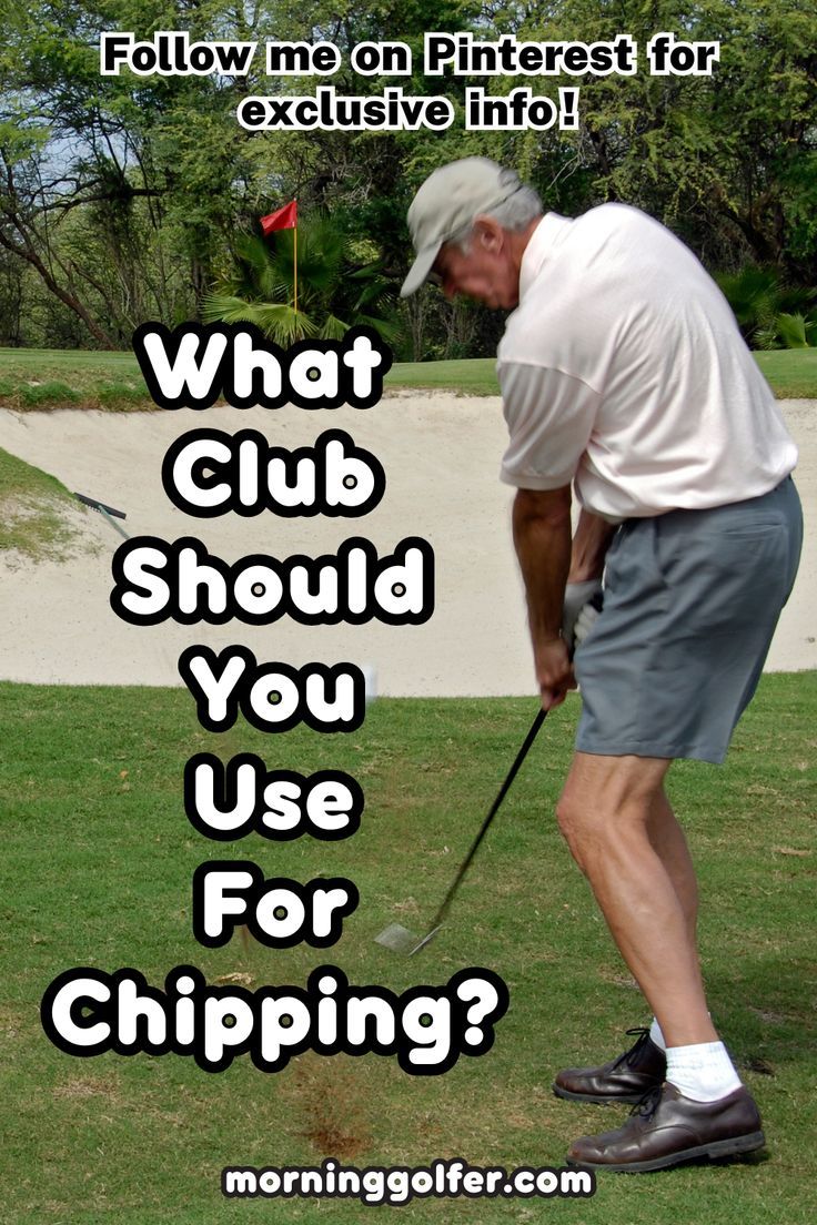 a man hitting a golf ball with the words what club should you use for chipping?