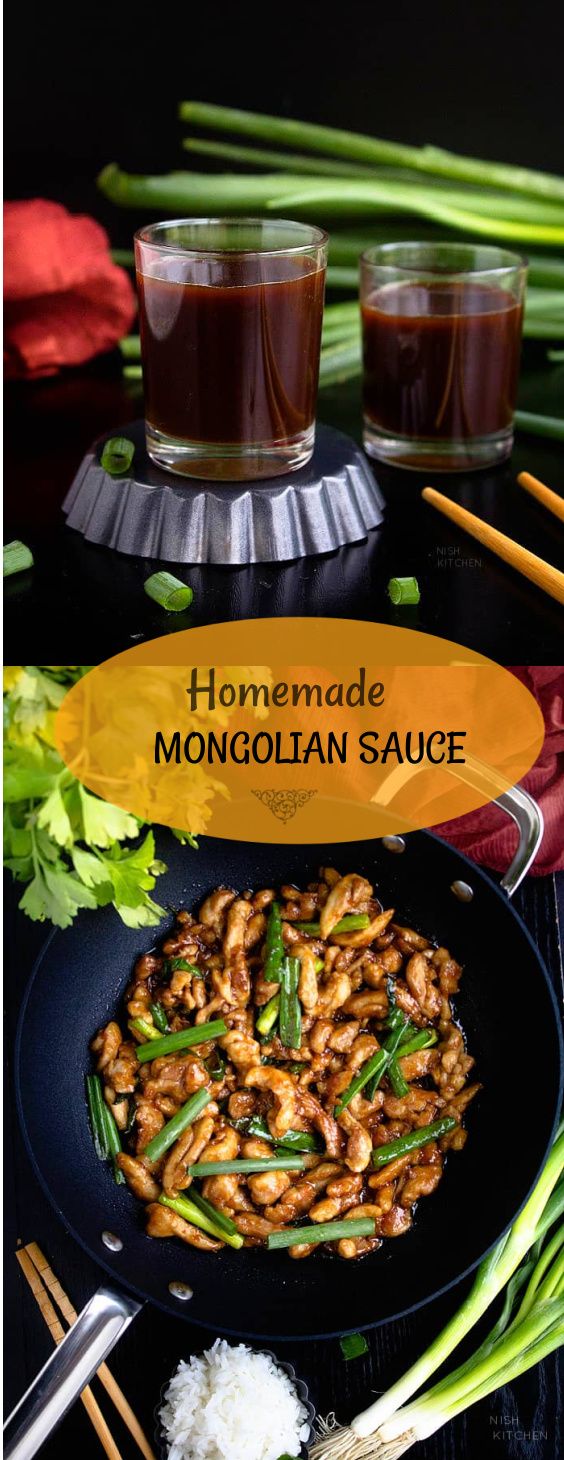 homemade monongalian sauce in a skillet with chopsticks on the side