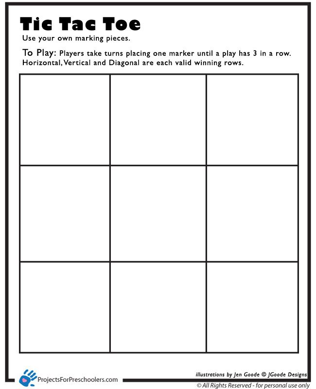 tic tac toe worksheet with four squares and the words, use your own marking pieces