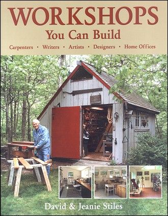 the book shows an image of a man working on a shed with pictures of it