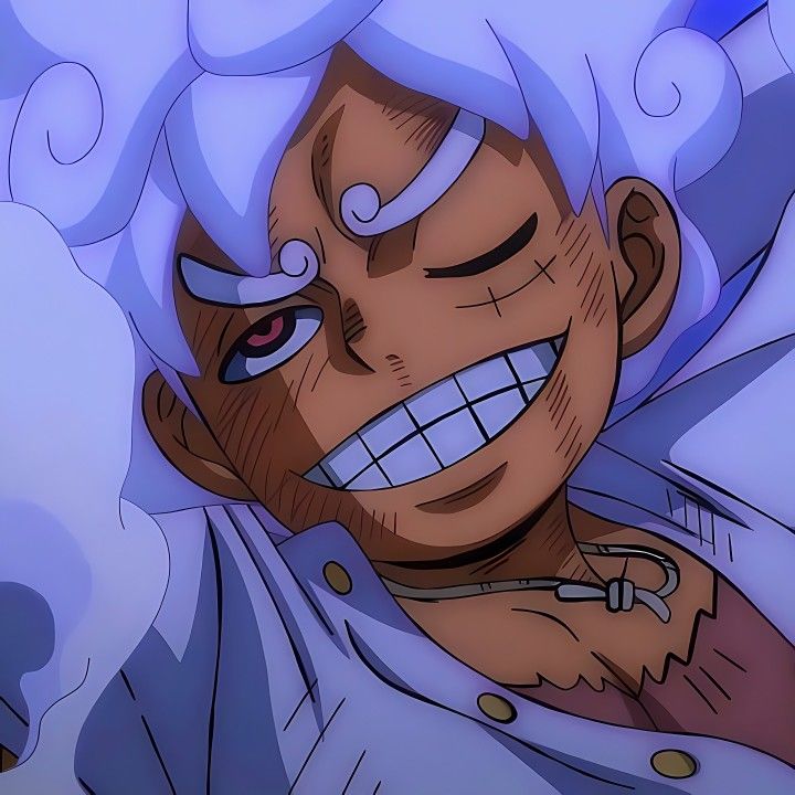 an anime character with white hair and blue eyes