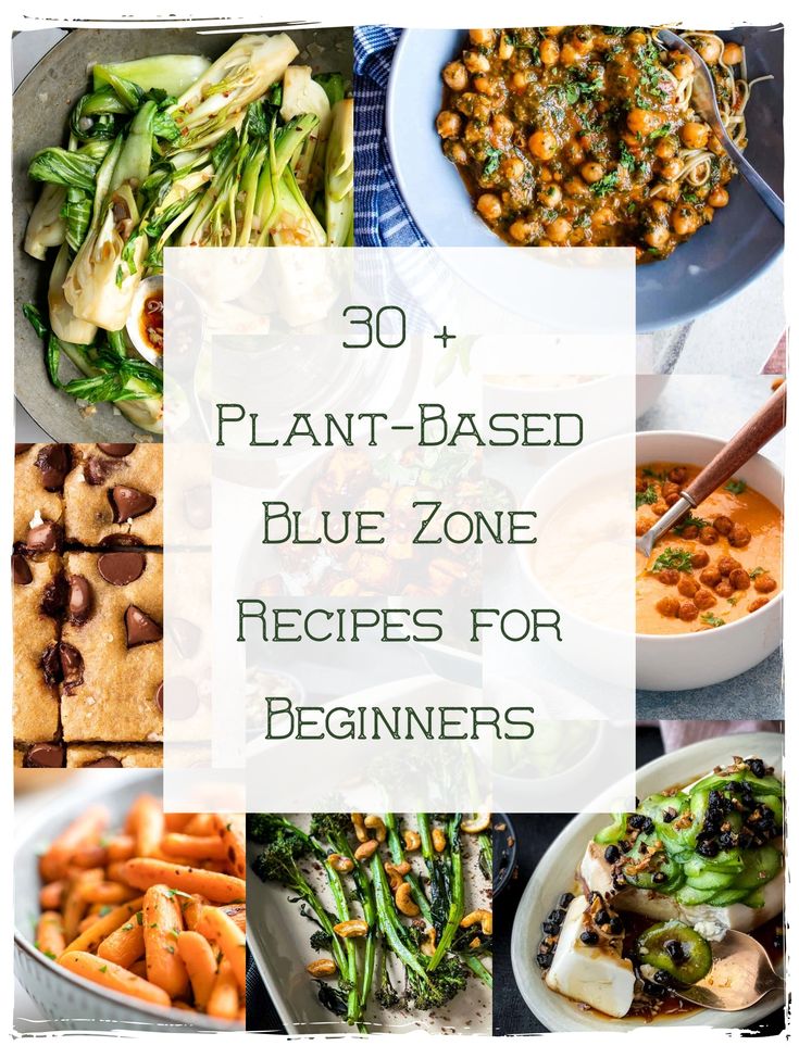 the words plant - based blue zone recipes for beginners