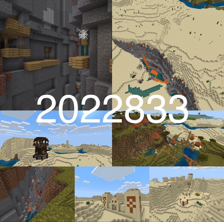 a collage of minecraft maps with the numbers 2098383 in them