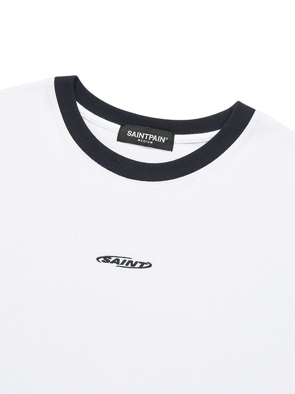 This casual T-shirt features color-blocking design to create sporty mood. It is made from comfortable 20's single cotton jersey.- Ribbed round neck- Logo embroidery at front - Double stripe tapes at sleeves- Point logo label at hem- Loose fit- Unisex wear- Tentar and tumble finish to minimize distortion after wash Sporty Crew Neck T-shirt With Contrast Trim, Casual Black T-shirt With Contrast Trim, Crew Neck Cotton T-shirt With Contrast Trim, Cotton Crew Neck T-shirt With Contrast Trim, Athleisure Crew Neck T-shirt With Contrast Stripes, White Color Block T-shirt For Sports, Sporty Crew Neck Tops With Contrast Trim, Casual Cotton T-shirt With Contrast Trim, White Varsity Color Block Tops