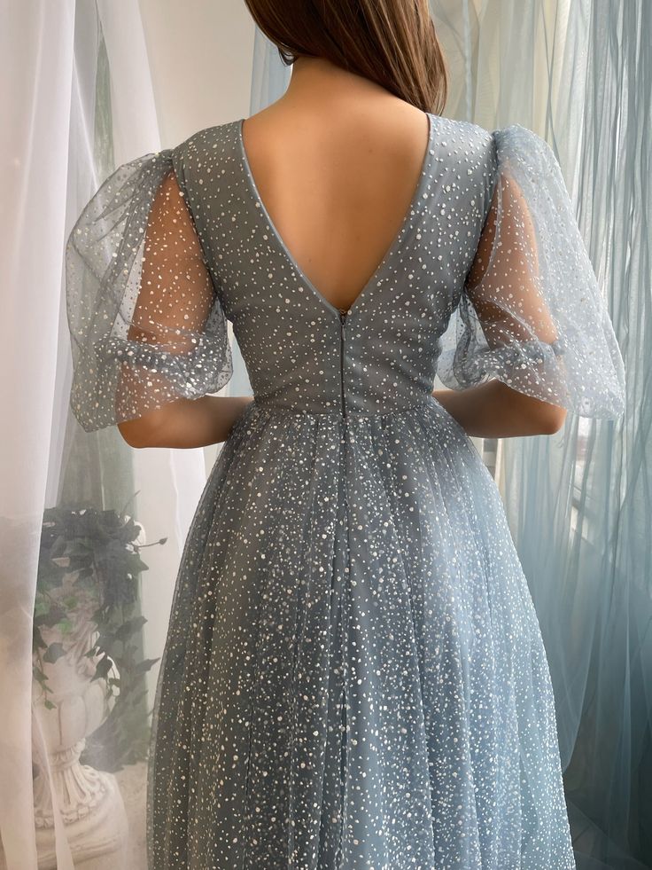 Tea Length Prom Dress, Formal Wedding Party, Grey Blue Dress, Blue Prom Dresses, Special Occasion Gowns, Blue Prom Dress, Unique Prom Dresses, Formal Cocktail Dress, Perfect Prom Dress