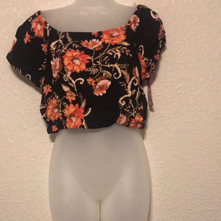 (Inventory #2) Floral Off The Shoulder Crop Top Super Cute From Target Never Worn Just Sat Around. Size M. Offers Welcomed Fitted Casual Crop Top For Vacation, Casual Fitted Crop Top For Vacation, Trendy Stretch Crop Top With Floral Print, Black Short Sleeve Crop Top For Vacation, Bohemian Crop Top For Spring Night Out, Bohemian Crop Top For Night Out In Spring, Vacation Crop Top With Floral Print And Stretch Fit, Floral Print Stretch Crop Top For Vacation, Stretch Floral Print Crop Top For Vacation