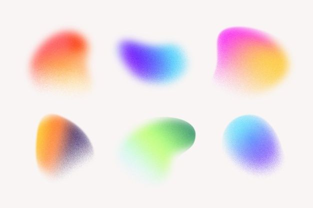 four different colored shapes on a white background, each with an individual's own shadow