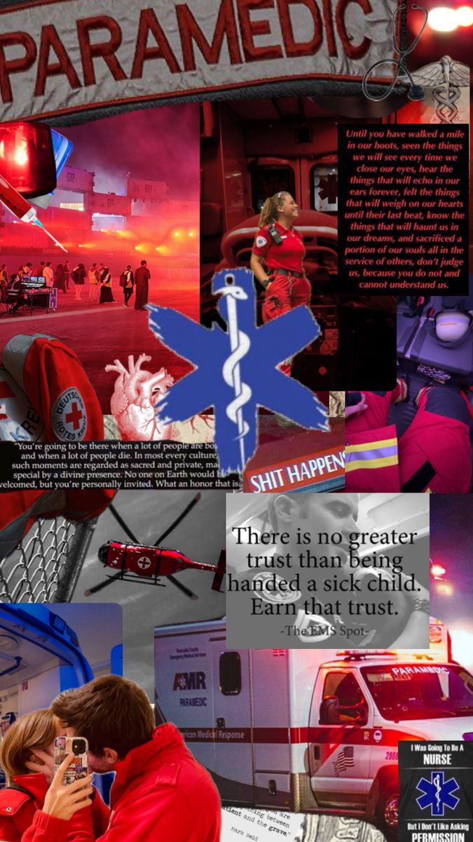 a collage of medical related images with text overlaying the words,'paramedic x '