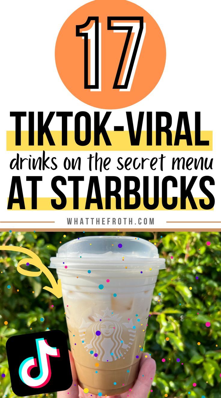 a person holding up a starbucks cup with the text tiktok - virtual drinks on the secret menu at starbucks