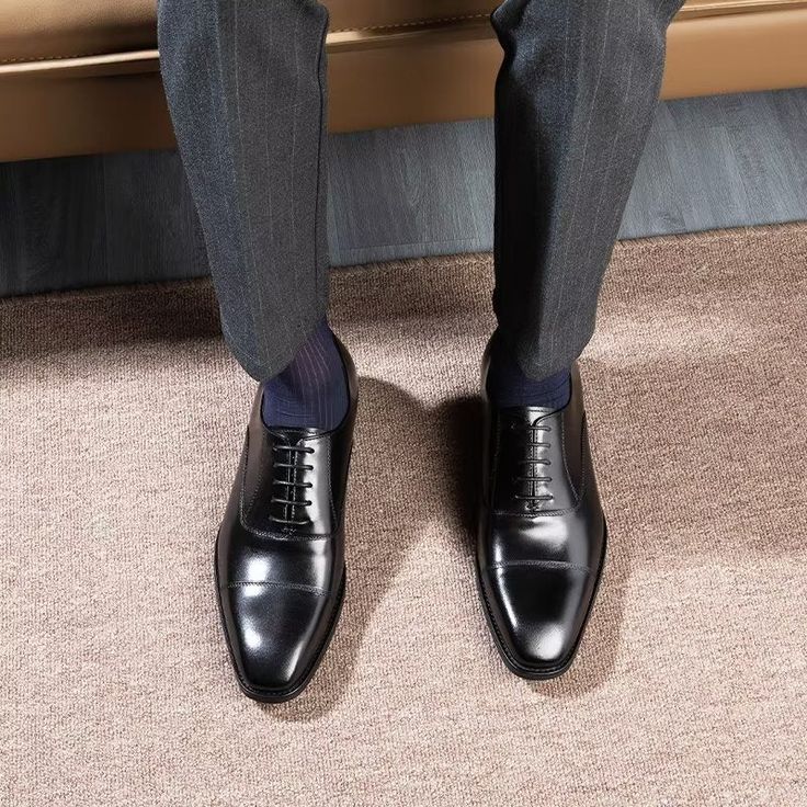 Elevate your style game with our exquisite Luxury Smooth Pattern Oxford Dress Shoes. Crafted with the finest quality materials, including genuine cow leather and luxurious pigskin lining, these shoes exude sophistication and durability. With meticulous attention to detail and a captivating smooth pattern, these shoes are the perfect choice for any formal event or office setting. Invest in these shoes and experience the perfect blend of style, comfort, and durability. Elevate your footwear collec Fitted Slip-on Dress Shoes For Business, Semi-formal Leather Dress Shoes With Closed Toe, Cap Toe Leather Oxford Shoes For Galas, Fitted Slip-on Oxfords For Galas, Business Oxfords With Pointed Toe, Formal Slip-on Fitted Oxfords, Formal Fitted Slip-on Oxfords, Business Casual Fitted Closed Toe Dress Shoes, Fitted Closed Toe Dress Shoes For Business Casual