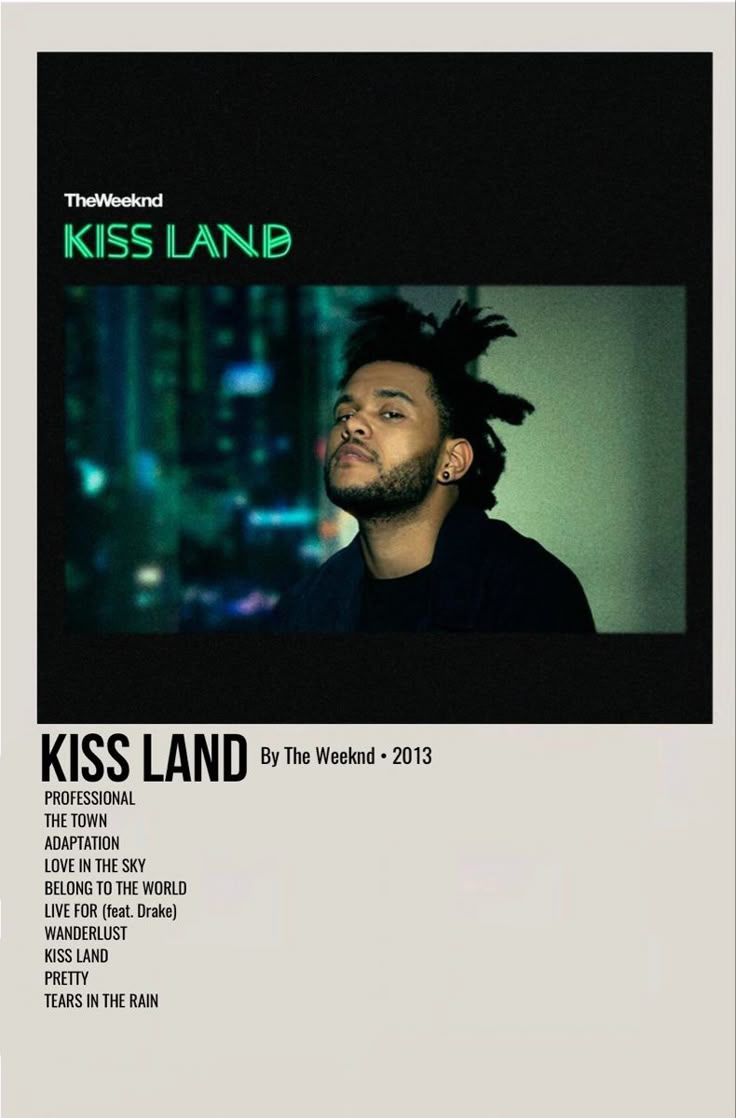 the poster for kiss land 2013 shows a man with dreadlocks on his head