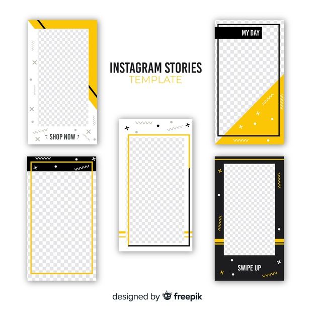 instagram stories templates with yellow and black accents