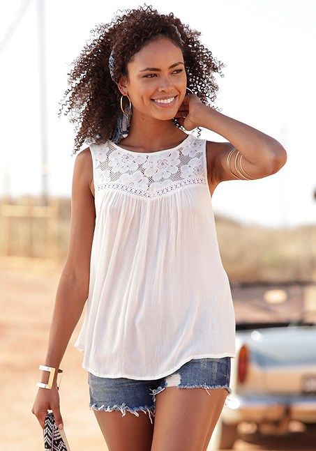 Show off your love for floral and lace with this sleeveless top. Spring Lace Bodice Camisole, Spring Sleeveless Top With Lace Bodice, Sleeveless Lace Bodice Top For Spring, Sleeveless Top With Lace Bodice For Spring, Spring Lace Bodice Sleeveless Camisole, Summer Lace Tank Top With Lace Bodice, Sleeveless Lace Bodice Top, Chic Spring Tank Top With Lace Patchwork, Feminine Lace Patchwork Tank Top For Spring