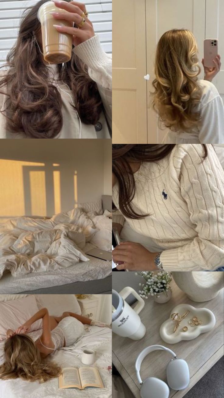 a collage of photos showing different ways to wear headbands and sweaters