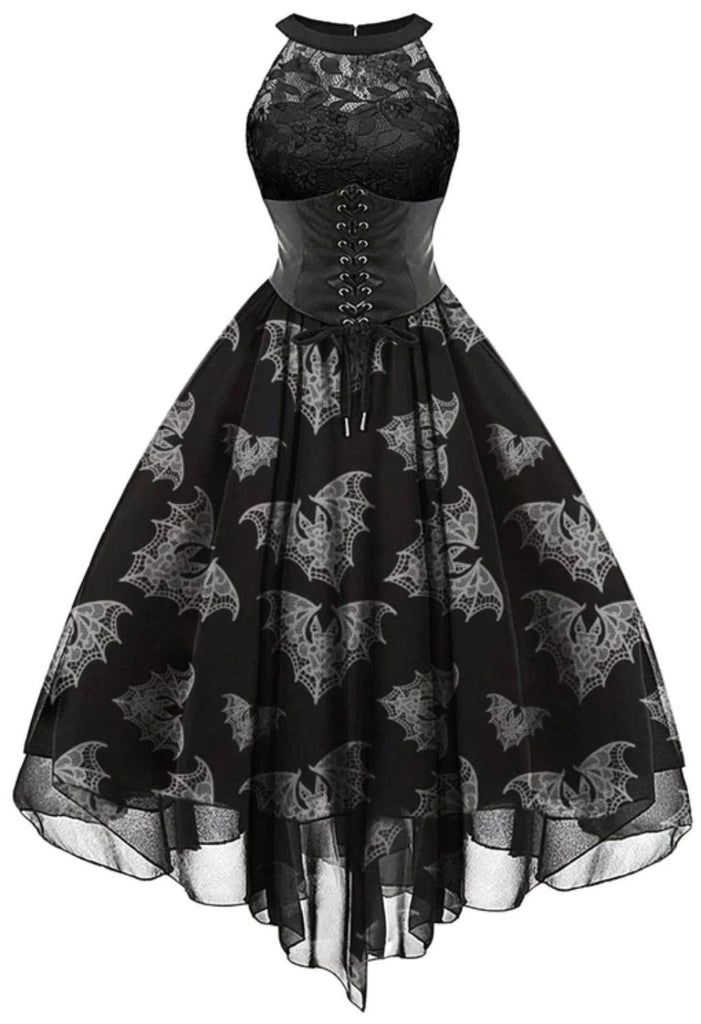 Retro Halloween Dress, Halloween Homecoming Dress, Halloween Dress For Women, Emo Dress, Rainbow Goth, Wonderland Room, Bat Dress, Clothing Aesthetics, Halloween Dresses