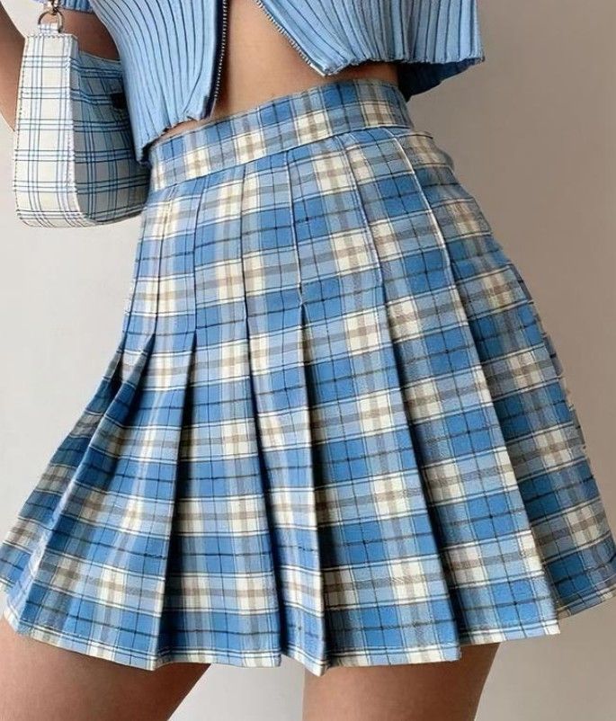 Blue Plaid Pleated Tennis Mini Skirt. This blue plaid skirt is made of a soft stretchable fabric. This blue plaid skirt will make you you look very beautiful and elegant. The features of this skirt are the following: blue plaid color. Casual Fitted Plaid Skort, Casual Fitted Plaid Skirt, Casual Fitted Plaid Mini Skirt, Fitted Plaid Mini Skort, Casual Plaid Mini Skirt With Lining, Casual Plaid Mini Skirt With Lined Detail, Trendy High-waist Plaid Skort, Trendy Plaid High-waist Mini Skirt, Trendy High Waist Plaid Skort