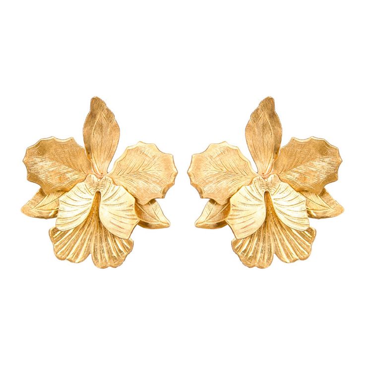 Orchid Earrings, Gold Orchid, Lotus Earrings, Peacock Earrings, Big Jewelry, Halo Earrings, Hot Jewelry, Beautiful Orchids, Bee Earrings