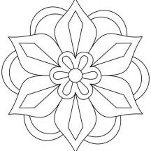 a flower that has been drawn in the shape of a circle with leaves on it