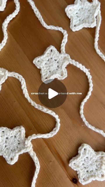 the crochet is being made to look like stars