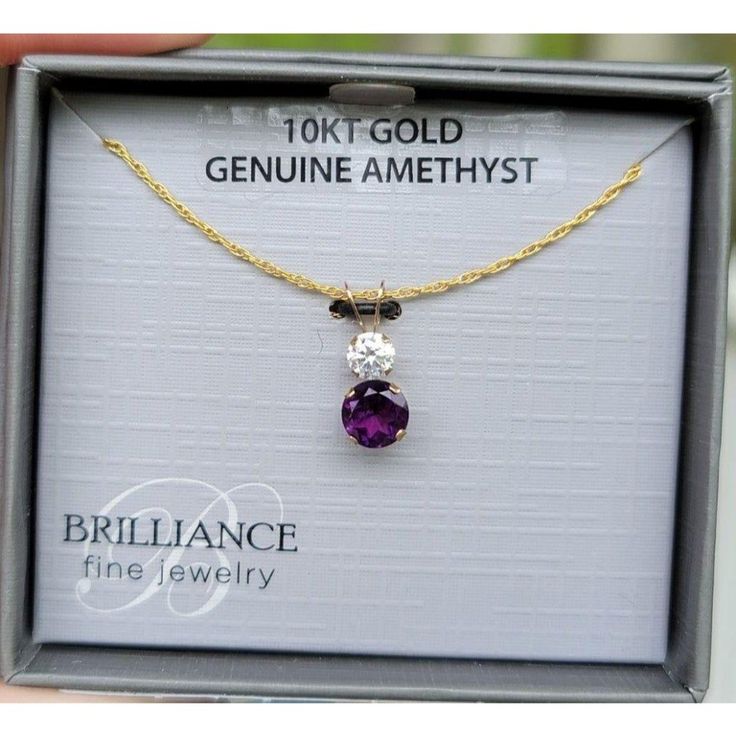 Brand New 10k Gold And Genuine Amethyst Necklace Gold On Entire Pendant Is Solid 10k Yellow Gold Chain Is 12k Gold Filled 18" Chain 14k Stamped Amethyst Jewelry Gift, Amethyst Jewelry Stamped 14k Gift, Amethyst 14k Stamped Jewelry For Gift, Purple 14k Gold Necklace For Anniversary, Gold Amethyst Birthstone Necklace For Anniversary, Purple Birthstone Necklace For Anniversary, Leo Necklace, Rose Quartz Serenity, Genuine Pearl Necklace