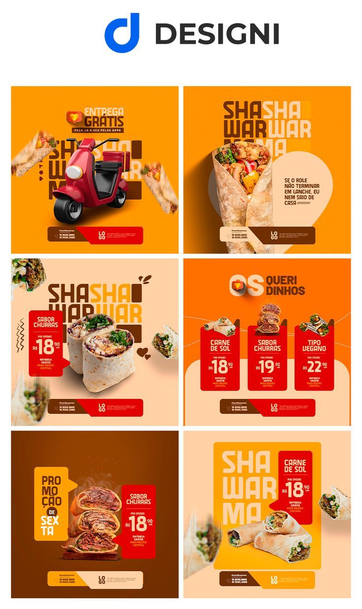 an advertisement for a restaurant with different food items on the front and back side, including sandwiches