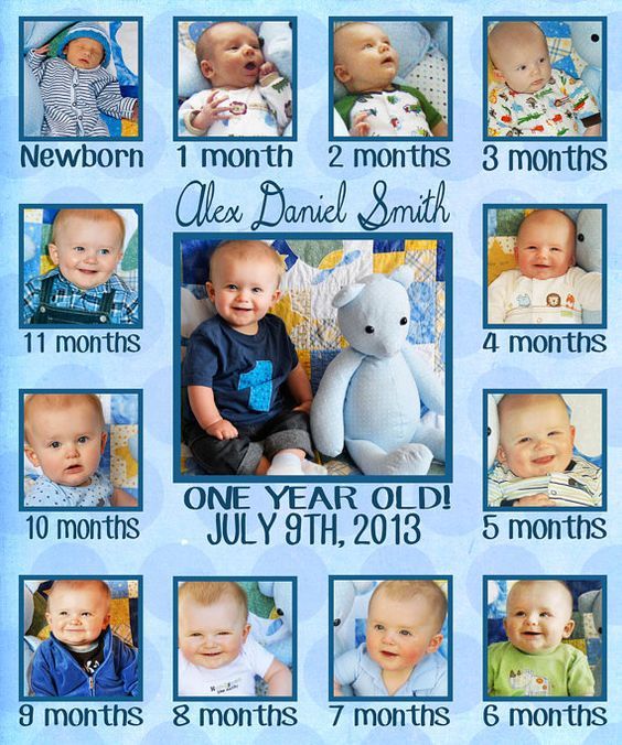 a baby's first year calendar with pictures of babies and their birth dates on it