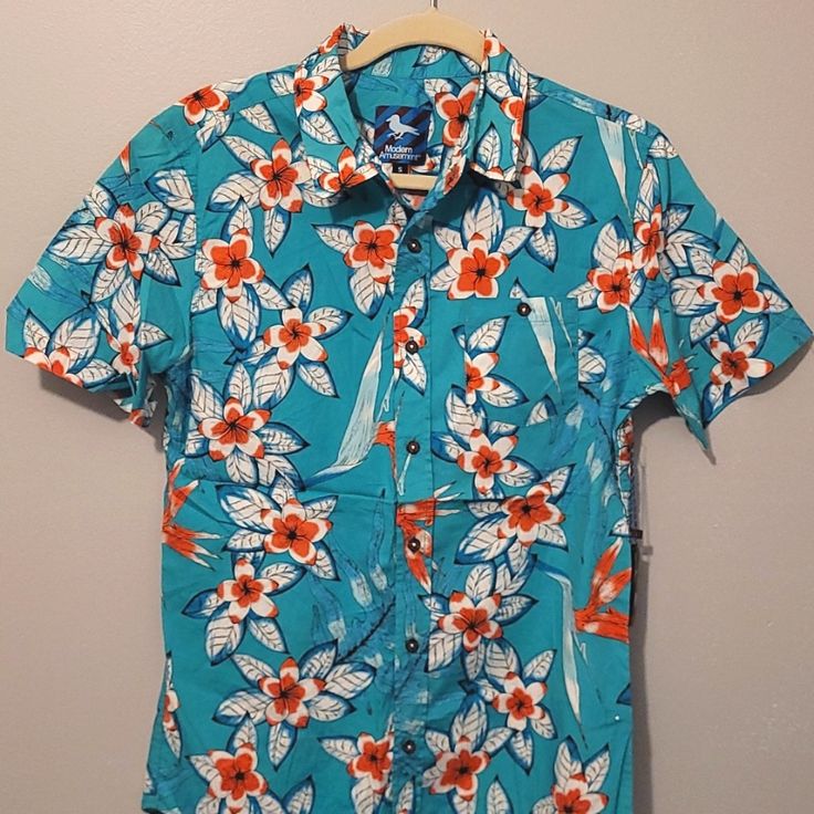 Nwt. Teal Hawaiian Printed Mens Button Down Shirt. Lightweight Fabric. New, Never Worn. Super Fun For Summer Or Vacation. Always Open To Offers! Blue Cotton Beach Shirt, Blue Cotton Short Sleeve Shirt For Beach, Blue Cotton Short Sleeve Shirt For The Beach, Blue Hawaiian Shirt For The Beach, Blue Camp Shirt With Buttons For Vacation, Blue Casual Hawaiian Shirt With Short Sleeves, Casual Blue Hawaiian Shirt With Short Sleeves, Blue Hawaiian Button-up Shirt For Spring, Casual Blue Hawaiian Shirt For Spring