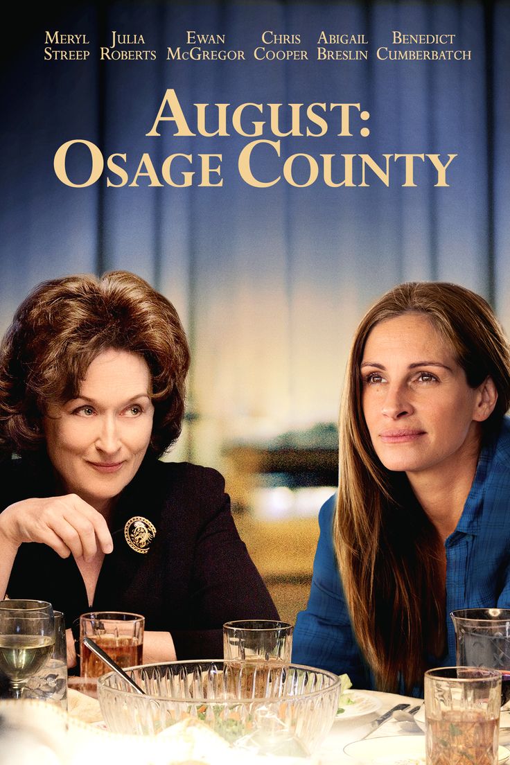 the movie poster for august's osage county starring two women sitting at a table