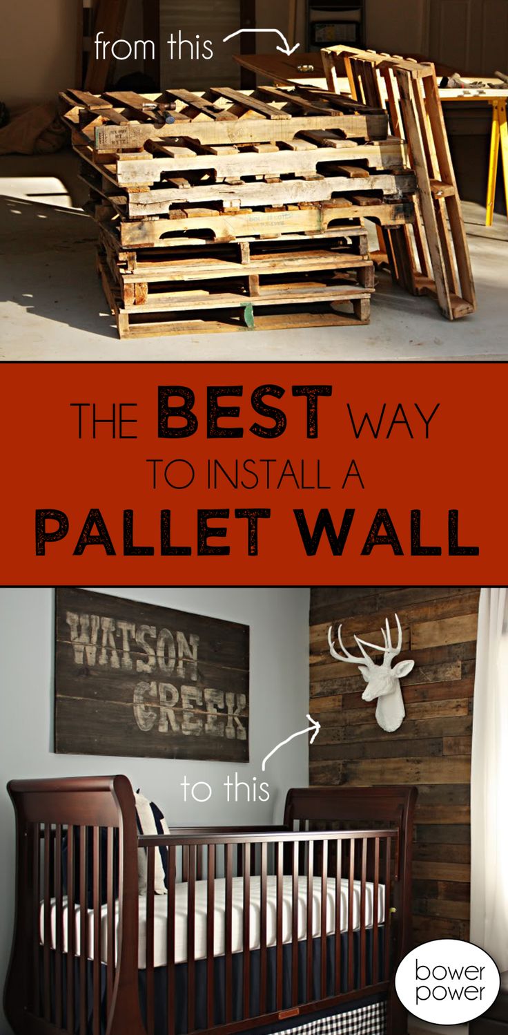 the best way to install a pallet wall is with this diy project and it's so easy