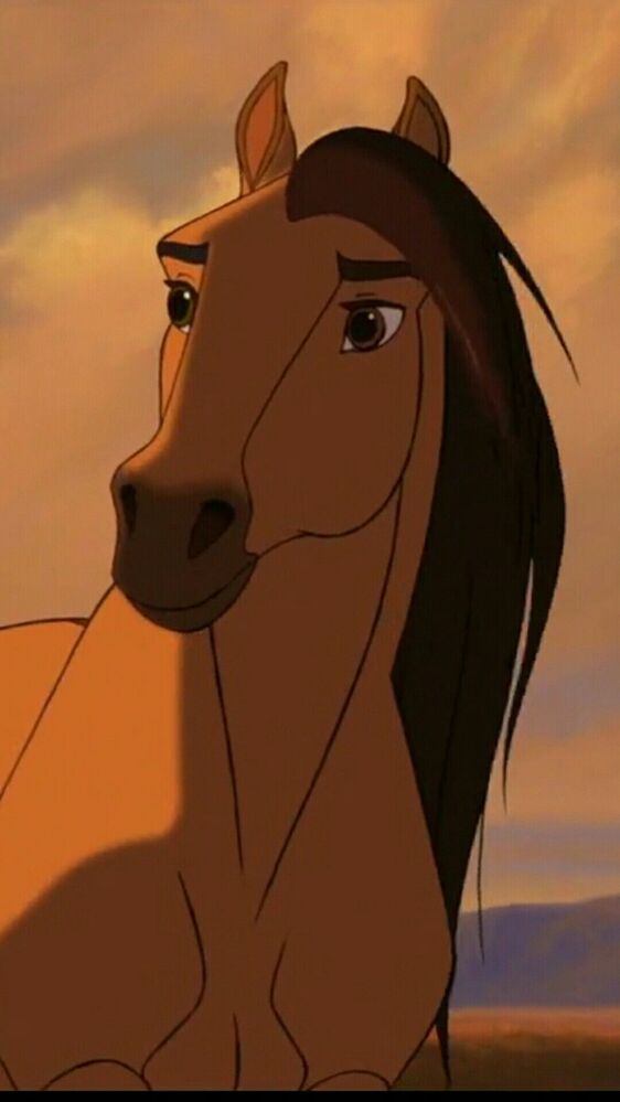 the horse is looking at something in the distance