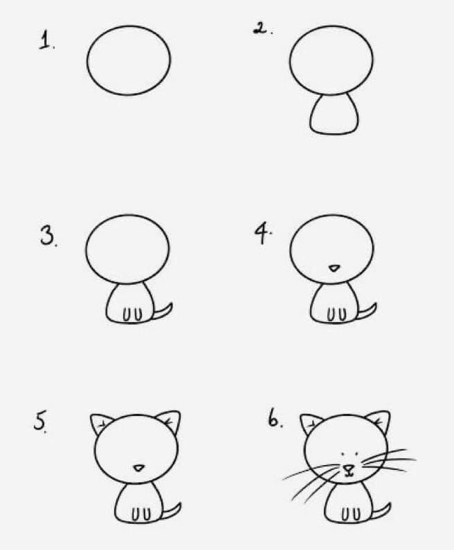 how to draw a cat step by step instructions for kids and beginners with pictures