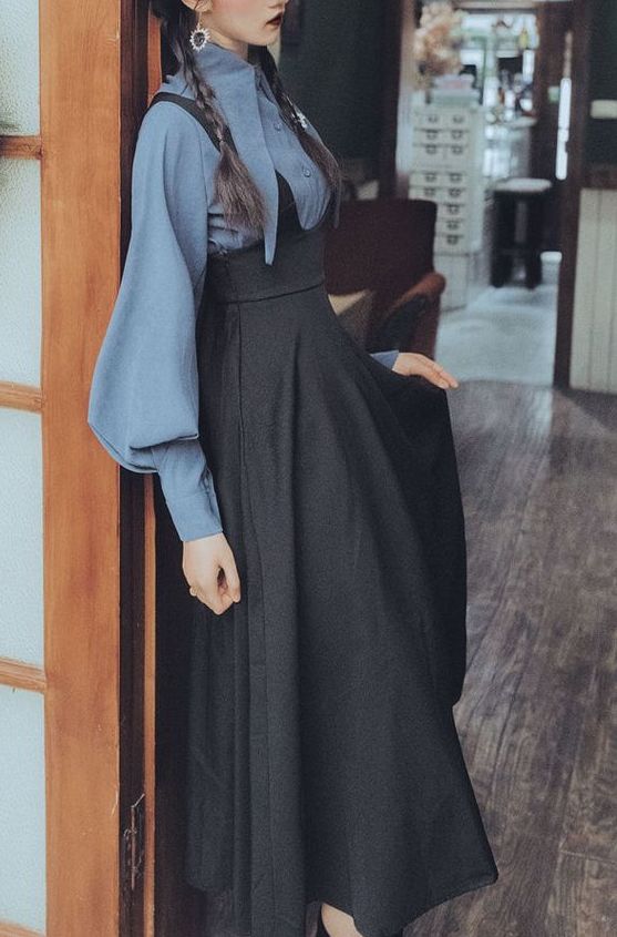 Dark Academia Fashion - 2-Piece Witchy Academia Dress Set Dark Academia Japan, Royal Outfits Women, Victorian Era Fashion Modern, Dark Academia Fantasy Outfit, Ocean Academia Aesthetic Outfit, Velma Redesign, Dark Academia Dress Outfit, Dark Academia Outfit Dress, Dark Academia Aesthetic Plus Size